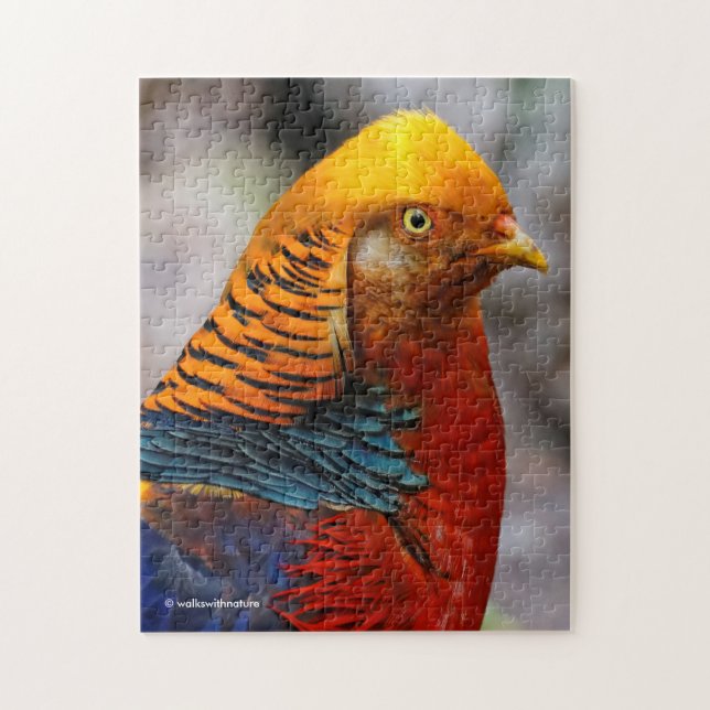 Profil eines roten Golden Pheasant Puzzle (Vertikal)