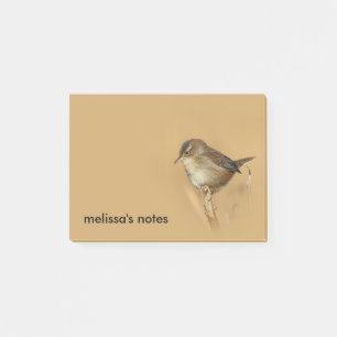 Profil eines schönen Marsh Wren Post-it Klebezettel