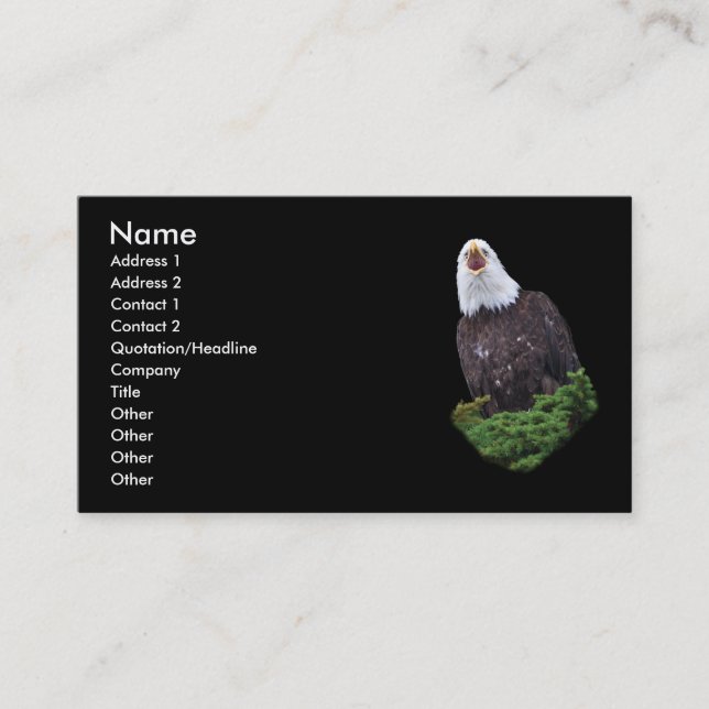 Profil oder Visitenkarte, Adler Visitenkarte (Vorderseite)