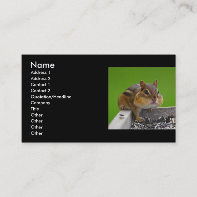 Profil oder Visitenkarte, Chipmunk Visitenkarte (Vorderseite)