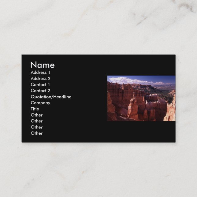 Profil oder Visitenkarte, Landschaft Visitenkarte (Vorderseite)