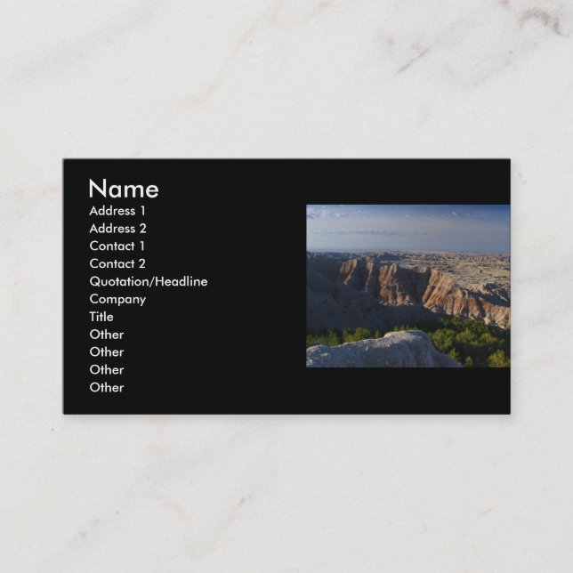 Profil oder Visitenkarte, Landschaft Visitenkarte (Vorderseite)