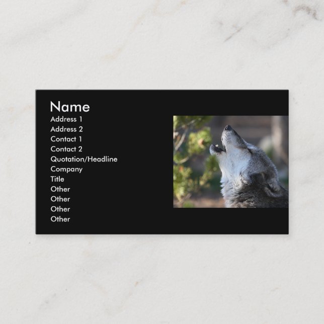 Profil oder Visitenkarte, Wolf Visitenkarte (Vorderseite)