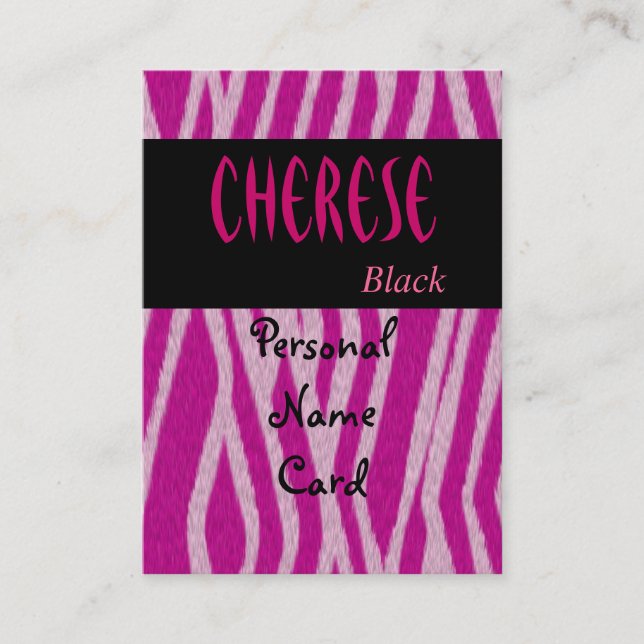 Profil Persönliche Namenskarte Tiger Pink Schwarz (Vorderseite)