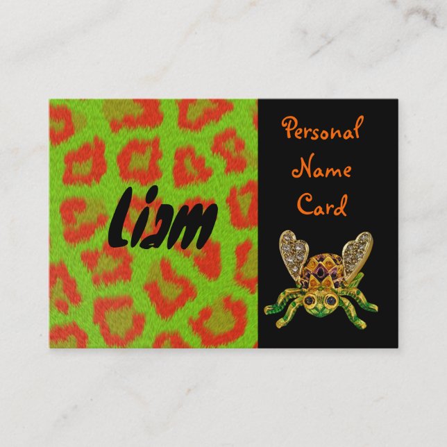 Profil Persönlicher Name Karte Grün Käfer (Vorderseite)