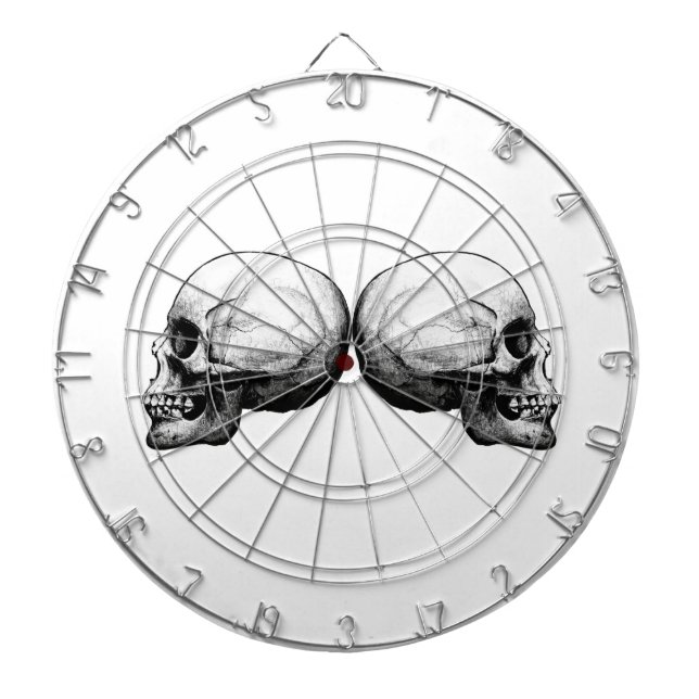 Profil-Schädel-Schwarzweiss-Dartscheibe Dartscheibe (vorne)