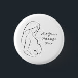 Profil-schwangere Frauen-Bauch-Herz Button<br><div class="desc">Dieses Ausrüstungsbeschreibungen ein Profil einer schwangeren Frau mit einem Herzen auf ihrem gerundeten Bauch. Er ist, mit den klaren, einfachen Linien elegant. Sie können den Text redigieren, um zu teilen, was Mitteilung Sie wählen. Sie könnte für Geschäfte, wie Hebammen, doulas, Ergiebigkeitsdienstleistungen oder die mit einem Bauchcastinggeschäft verwendet werden. Oder Sonstiges-Catering,...</div>