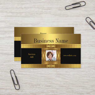 Profil Visitenkarte Gold auf Gold Schwarz Foto hin