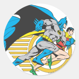 Profil von Batman und Robin Runder Aufkleber