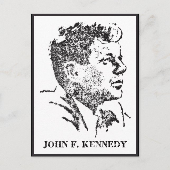 Profil von John F. Kennedy 1963 Postkarte (Vorderseite)