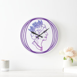 Profil von Queen Elizabeth Große Wanduhr