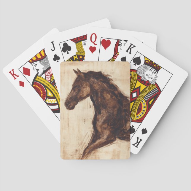 Profil wilden Pferds Browns Spielkarten (Rückseite)