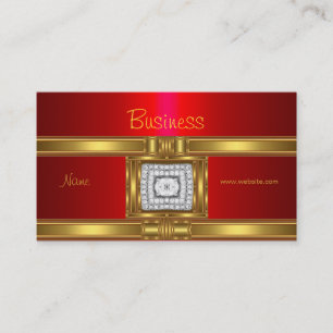 Profile Business Card Gold auf rotem Diamant Jewel Visitenkarte