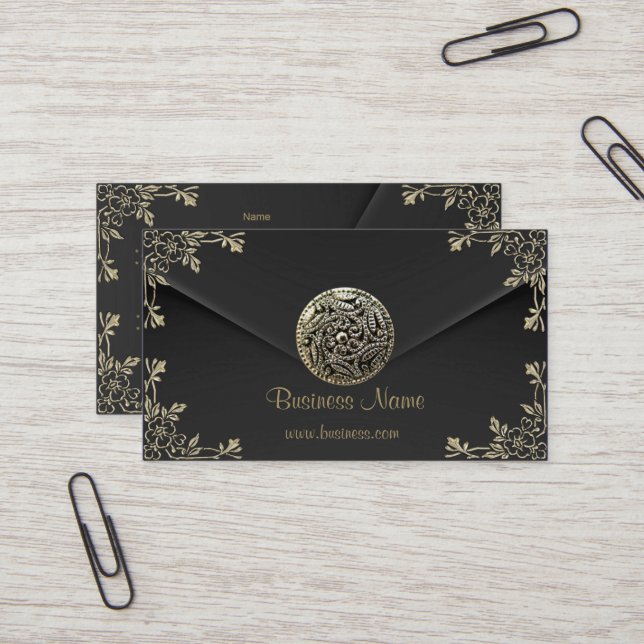 Profile Business Sepia Schwarze Velvet Look Visitenkarte (Vorderseite/Rückseite Beispiel)