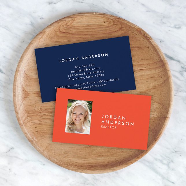 Profile-Foto Einfache Minimalistisch bearbeitbare  Visitenkarte (Von Creator hochgeladen)