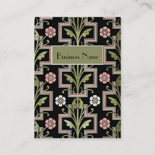 Profilkarte Vintage Rosa Schwarz Floral Visitenkarte