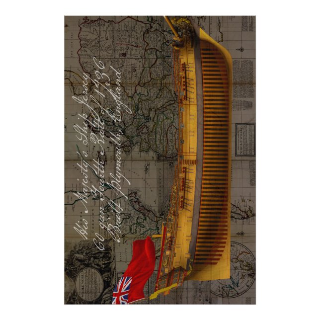 Profilmalerei des Schiffes Jersey Fotodruck (Vorne)