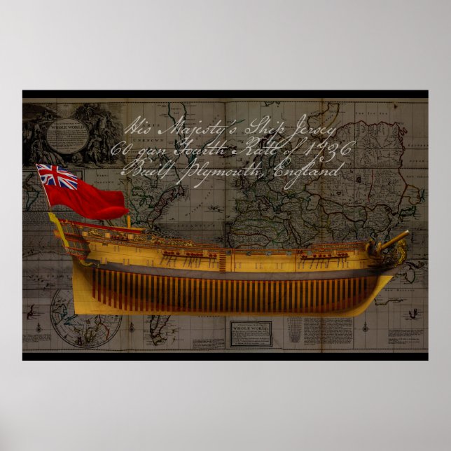 Profilmalerei des Schiffes Jersey Poster (Vorne)