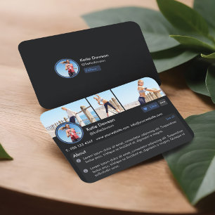 Profilseite für die persönliche Fitness von Social Visitenkarte