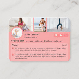 Profilseite für die persönliche Fitness von Social Visitenkarte