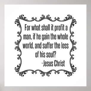 Profit für einen Mann Jesus Zitat Poster