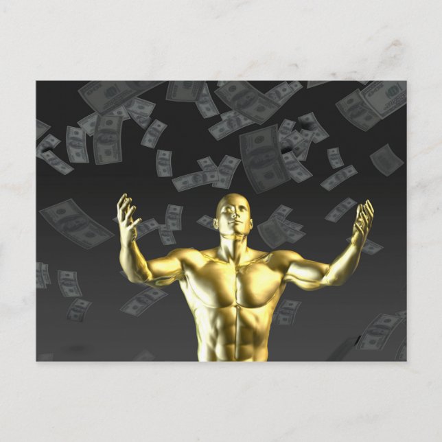 Profit oder Geldgewinne leicht mit dem Menschen er Postkarte (Vorderseite)