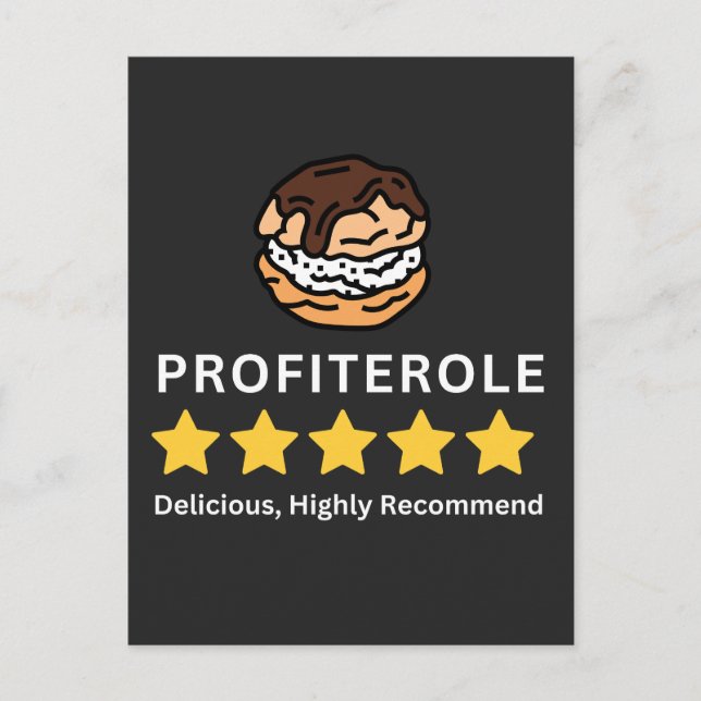 Profiterole 5 Sterne für Profiterolenliebhaber Postkarte (Vorderseite)