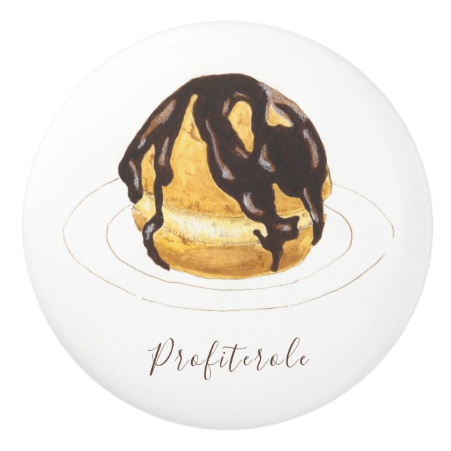 Profiterole Wasserfarbe Keramikknauf (Vorderseite)
