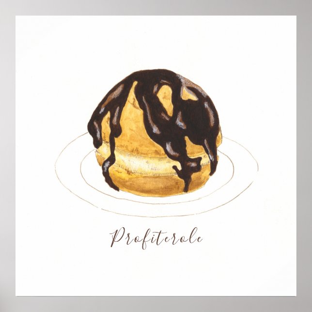 Profiterole Wasserfarbe Poster (Vorne)