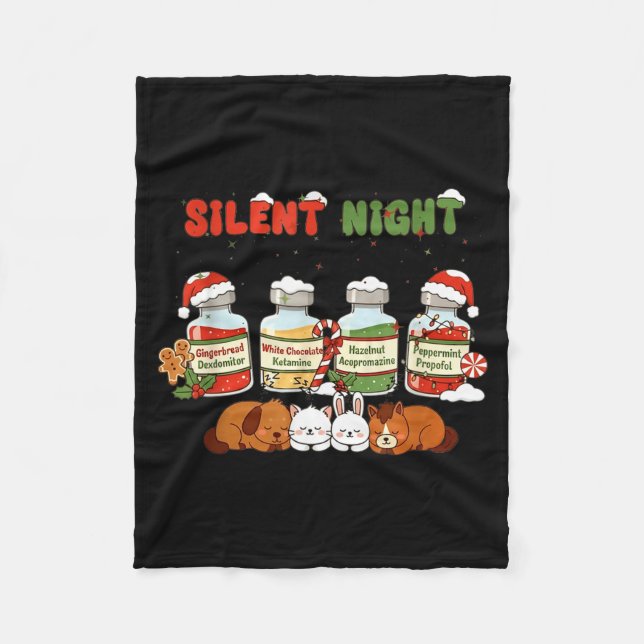 Profol Silent Night Funny Vet Tech Christmas  Fleecedecke (Vorderseite)
