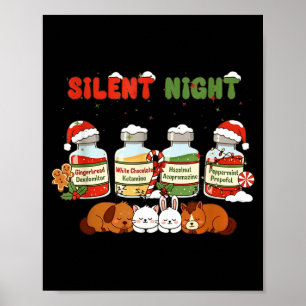 Profol Stille Nacht Lustiger Vet Tech Weihnachten Poster