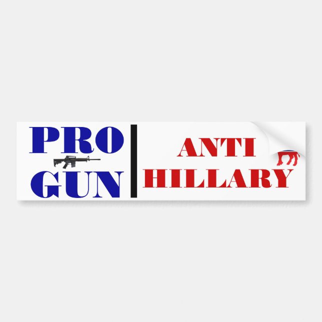 Progewehr, AntiObama, AntiHillary, Antidemokrat Autoaufkleber (Vorne)