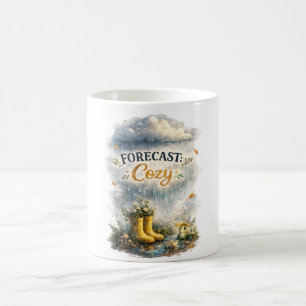 Prognose Gemütliches Regentag Cottagecore Design Kaffeetasse