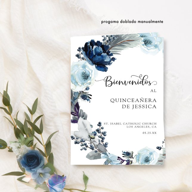 Programa de Quinceañera Azul con Flores (Von Creator hochgeladen)