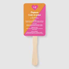 Programa Divertido Boda Festivalera Naranja y Rosa Fächer