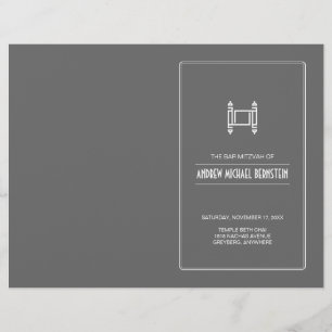 Programm Charcoal Simple Torah Bar Mitzvah