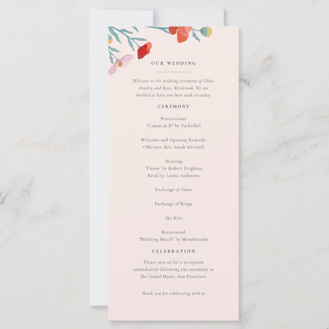 Programm für Blumenharmonie (Vorderseite)