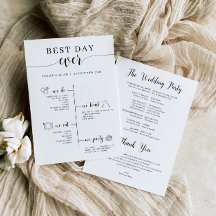 Programm für den besten Tag je Hochzeitstag