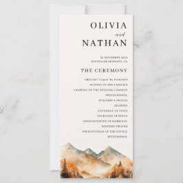 Programm für die Hochzeit von Herbstgebirgen