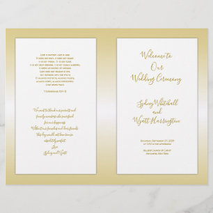 Programm für geflochtene katholische Hochzeit Gold