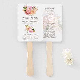 Programm für Hochzeiten, Aquarell-Blume Fächer