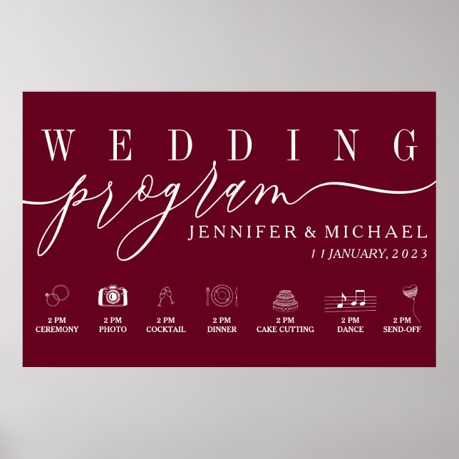 Programm für Hochzeiten benutzerdefinierte Symbol  Poster (Vorne)
