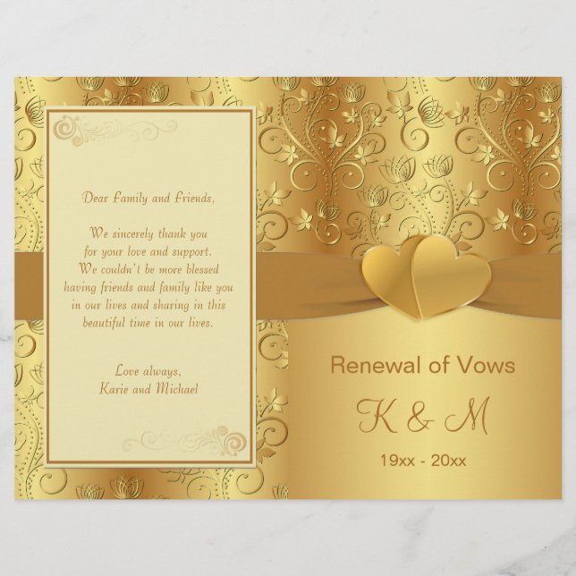 Programm "Golden Floral Hearts Renewal of Vows (Vorderseite)