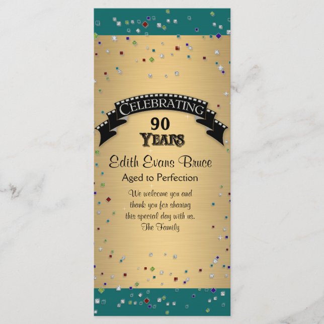 Programm Jewel Confetti Geburtstagsfeier (Vorderseite)