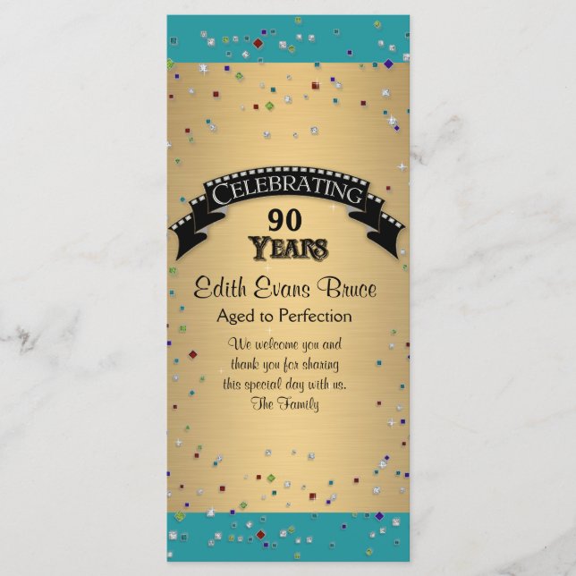 Programm Jewel Confetti Geburtstagsfeier (Vorderseite)