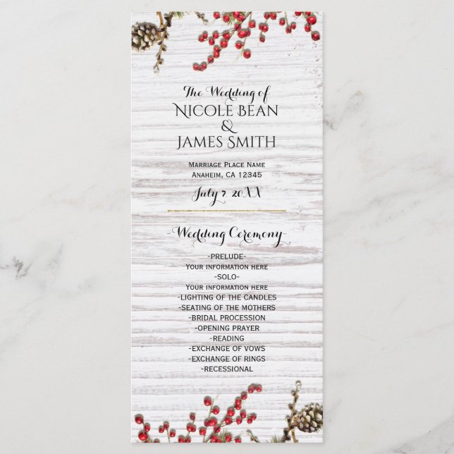 Programm "Land Winter Urlaub Berries & Pine Cone" (Vorderseite)