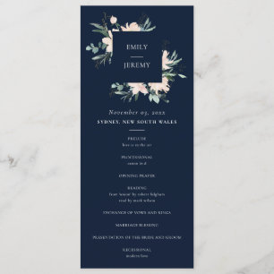 PROGRAMM "NAVY BLUSH GOLD FLORAL WEDDING CEREMONY"