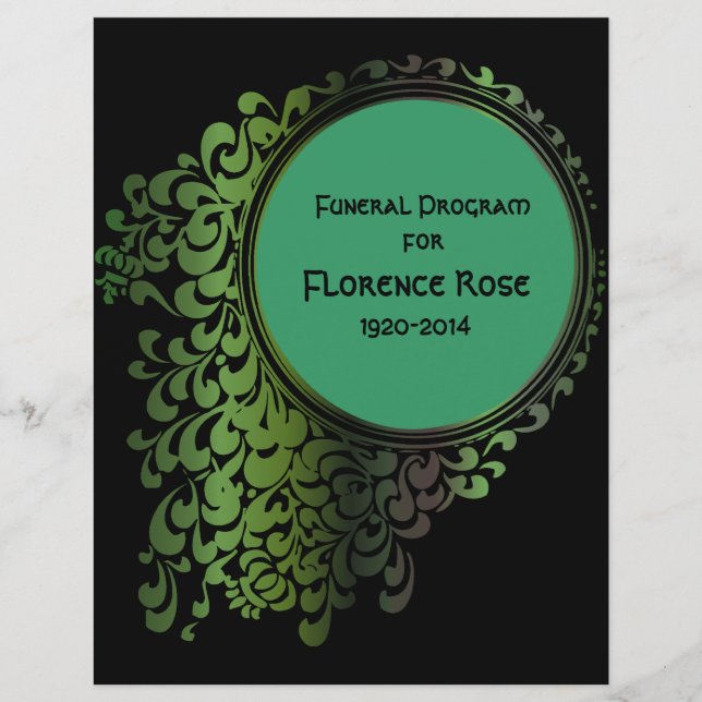 Programm Pg 1-2 für die Beerdigung der Keltischen  (Vorderseite)