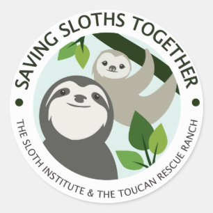 Programm "Sloths Together" rett   Logo-Aufkleber Runder Aufkleber