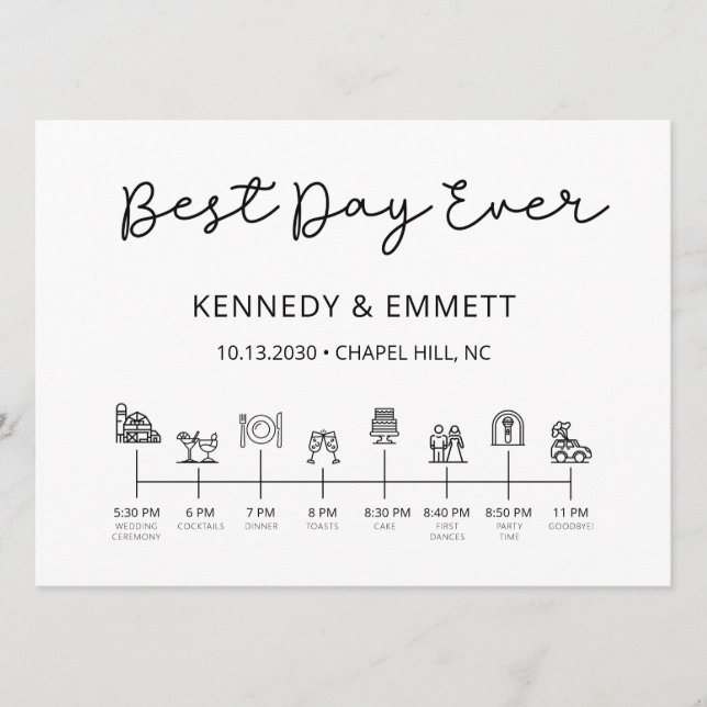 Programm zum Hochzeitstag (Vorderseite)